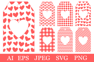 Valentine&#039;s day Gift Tags. Gift Tags SVG. Gift Tags template