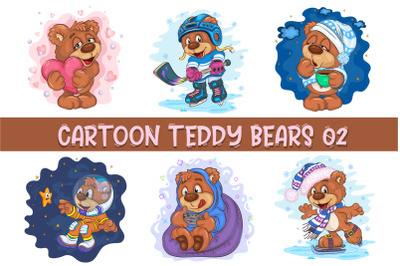 Set of Cartoon Teddy Bears 02. T-Shirt.