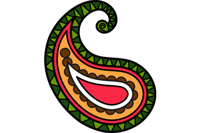 Buta almond or twisted oriental motif for paisley ornament