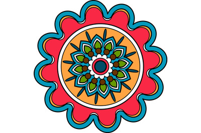 Circular decorative floral element arab round medallion