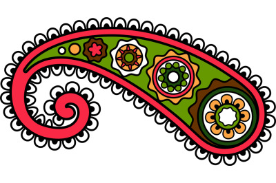 East Indian or Turkish paisley ornament element