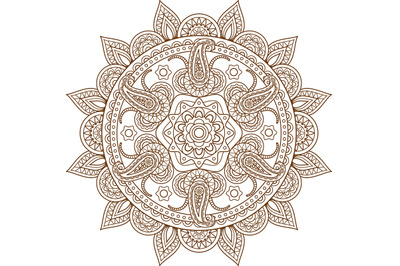 Mandala desing flower design indian mehndi icon