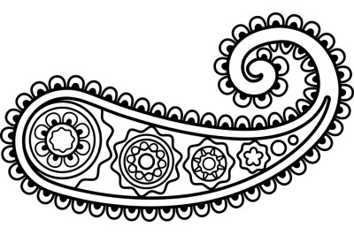 Paisley flower, Boho Design Ethnic Folklore Floral Ornamental