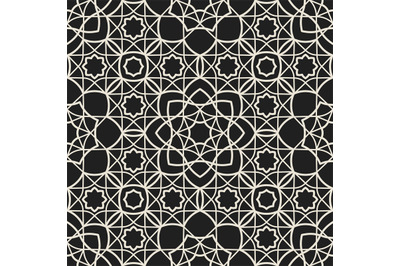 Ornamental arabic muslim seamless pattern islam line texture