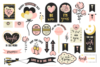 Love Valentine&amp;#039;s day SVG illustrations.