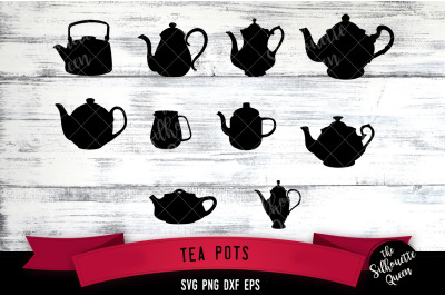 Tea Pots svg file, kettle svg cut file, silhouette studio