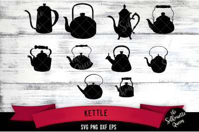 Kettle svg file, tea pot svg cut file, silhouette studio