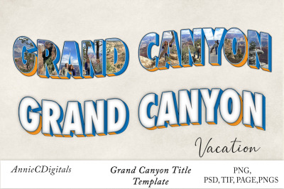 Grand Canyon 3D Photo Title Template
