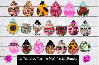Teardrop Earring PNG Design Bundle,Tear Drop Sublimation Template Down