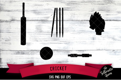 Cricket Equipment svg file, bat ball wicket svg cut file