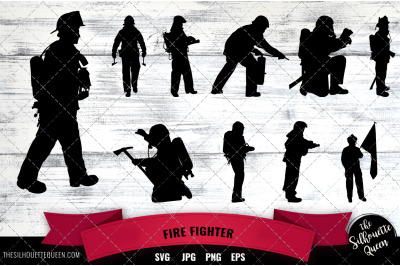 Fire Fighter svg file, Fireman svg cut file, silhouette studio