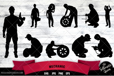 Mechanic svg file, repairman svg cut file, silhouette studio