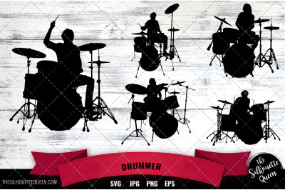 Drummer svg file, musician svg cut file, silhouette studio