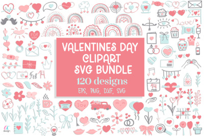 Valentines Day SVG Bundle. 120 designs.