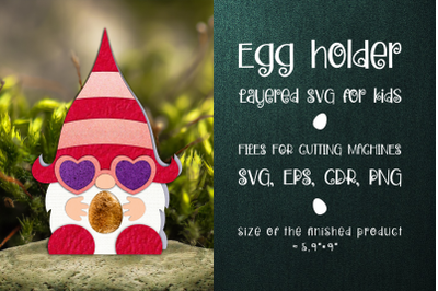 Gnome Egg Holder Valentine Template SVG