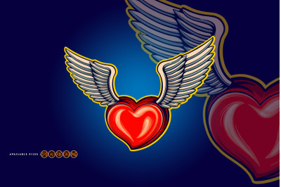 Valentine Heart with angel wings