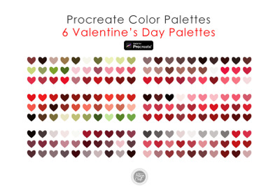 Procreate color palette for Valentine, Valentine color palette, procre