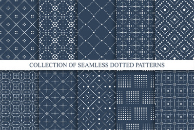 Ornamental dotted seamless patterns