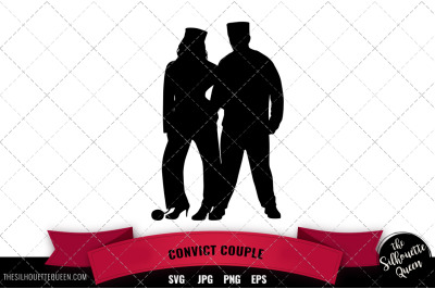 Convict Couple svg file, svg cut file, silhouette studio