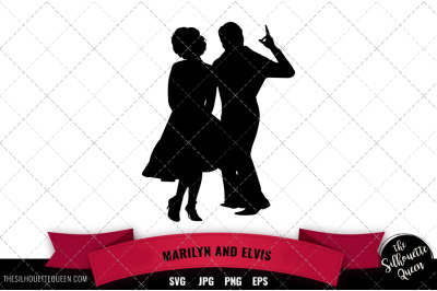 Marilyn and Elvis svg file, svg cut file, silhouette studio