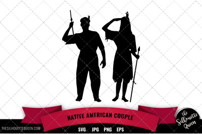 Native American couple svg file, svg cut file, silhouette studio