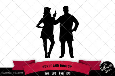 Nurse and Doctor svg file, svg cut file, silhouette studio