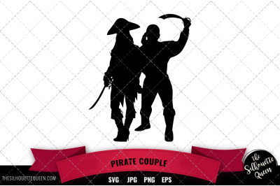 Pirate Couple svg file, svg cut file, silhouette studio