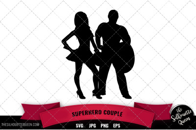 Superhero Couple svg file, svg cut file, silhouette studio