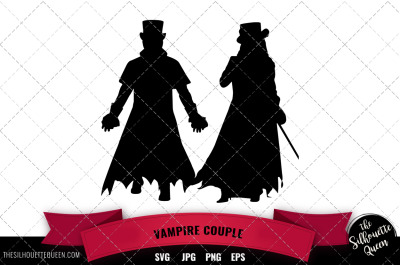 Vampire Couple svg file, svg cut file, silhouette studio