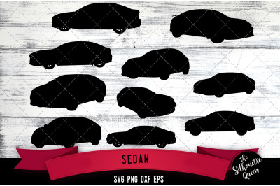 Sedan svg file, car svg cut file, silhouette studio