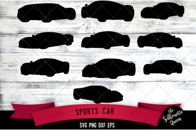 Sports Car svg file,  svg cut file, silhouette studio