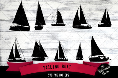 Sail Boat svg file, yacht svg cut file, silhouette studio