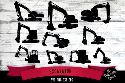 Excavator svg file, construction svg cut file, silhouette studio, cricut design space, Svg, Png, Eps