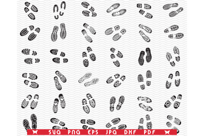 SVG Shoe Prints, Seamless Illustration, digital clipart