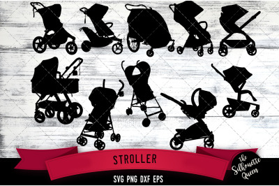 Stroller svg file, pram svg cut file, silhouette studio, cricut design