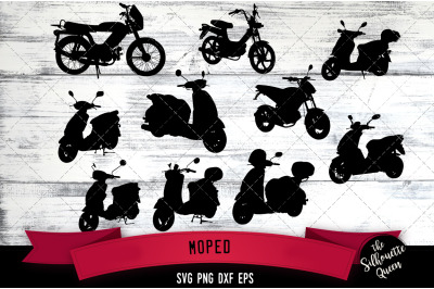 Moped svg file, scooter svg cut file, silhouette studio