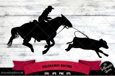 Breakaway Roping svg file, rodeo cowboy western svg cut file, silhouette studio, cricut design space, Svg, Png, Eps, 4-H Clip art, Vector Design