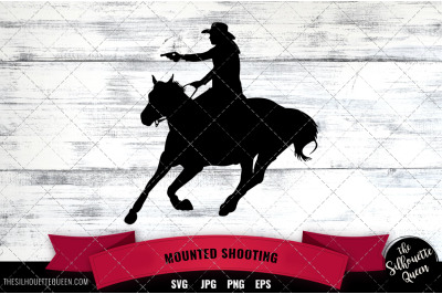 Mounted Shooting svg file, rodeo cowboy western svg cut file
