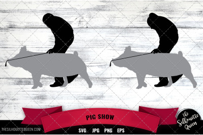 Pig Show svg file, livestock show svg cut file, silhouette studio