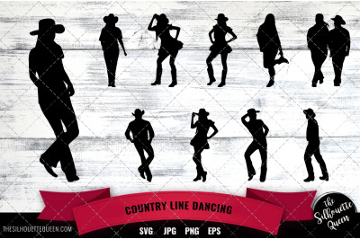 Country Line Dancing svg file, western svg cut file, silhouette studio