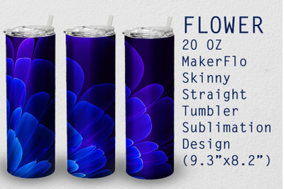 Tumbler Straight 20 OZ Sublimation Flower Wrap Design