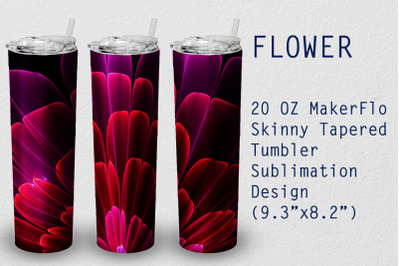 Tumbler Tapered 20 OZ Sublimation Flower  Wrap Design