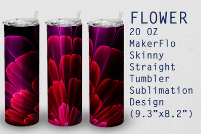 Tumbler Straight 20 OZ Sublimation Flower Wrap Design