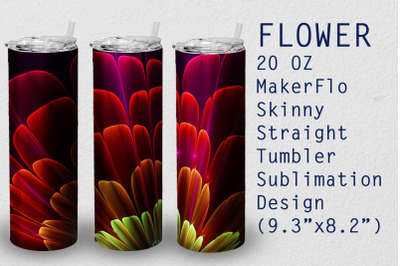 Tumbler Straight 20 OZ Sublimation Flower Wrap Design