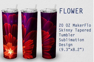 Tumbler Tapered 20 OZ Sublimation Flower  Wrap Design