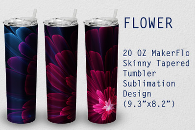 Tumbler Tapered 20 OZ Sublimation Flower  Wrap Design