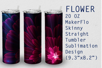 Tumbler Straight 20 OZ Sublimation Flower Wrap Design