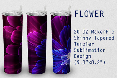 Tumbler Tapered 20 OZ Sublimation Flower  Wrap Design