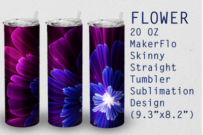 Tumbler Straight 20 OZ Sublimation Flower Wrap Design