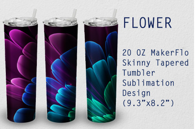 Tumbler Tapered 20 OZ Sublimation Flower  Wrap Design